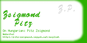zsigmond pitz business card